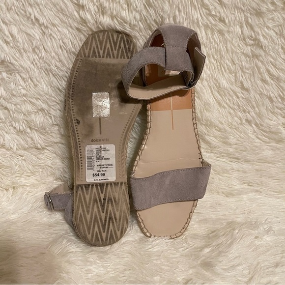 Dolce Vita Bayley Gray Suede Espadrilles Flats - Picture 3 of 5
